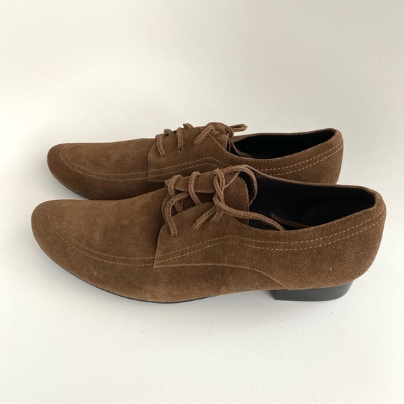 NEW Handmade NYC DESIGNER Brown Genuine Suede Leather Oxford Loafers 9.5 fit 8.5 - Picture 1 of 15